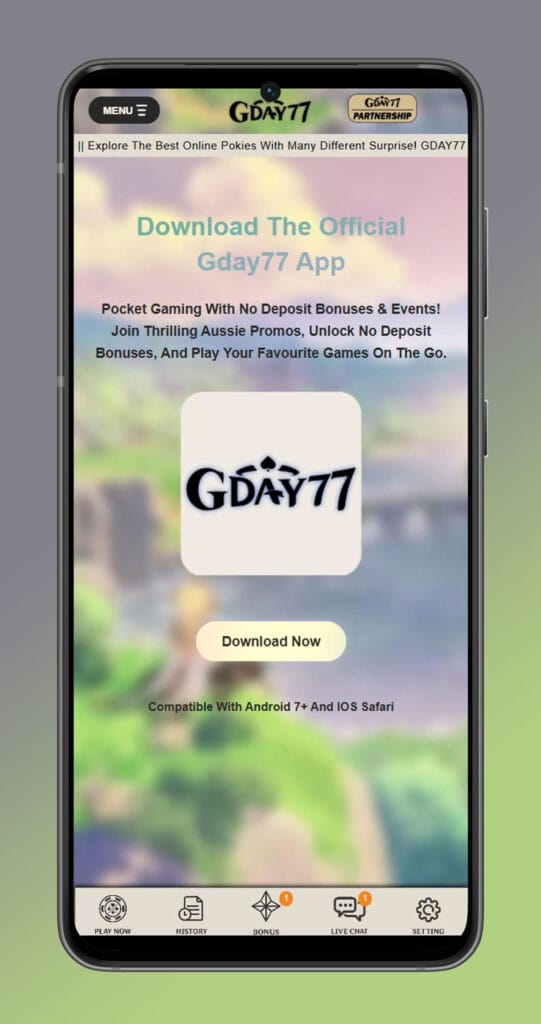 Mobile app download gday77 casino